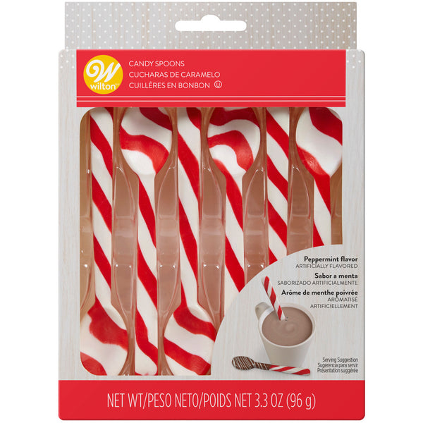Wilton Peppermint Candy Cane Spoons, 6-Count - Sweet Life Cake Supply