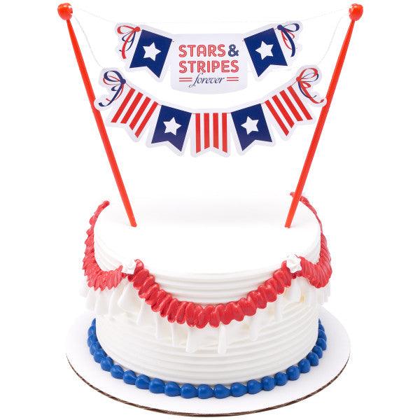 Stars and Stripes Forever Banner Layon - Sweet Life Cake Supply