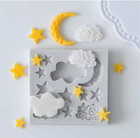 Silicone Mold Moon, Cloud, Stars