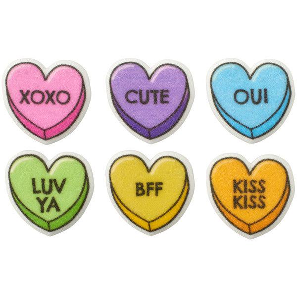 Dec On Candy Hearts 6pcs* - Sweet Life Cake Supply