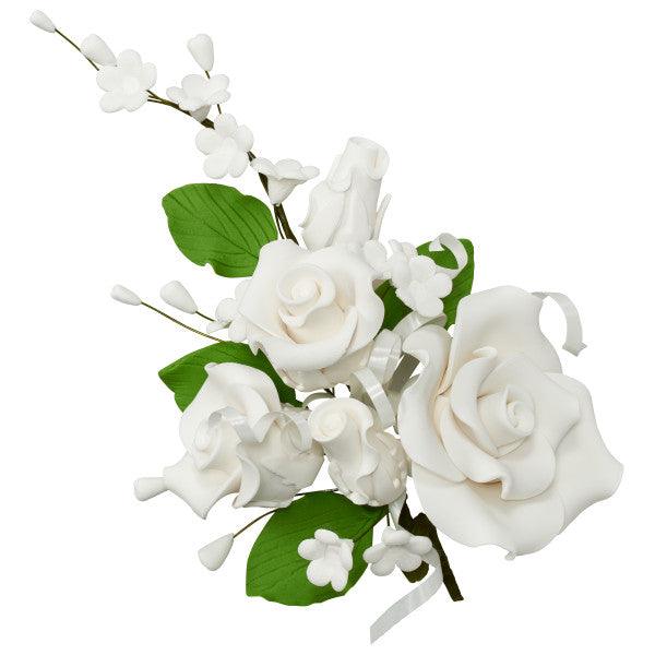 White Rose Bouquet Gum Paste Sprays* - Sweet Life Cake Supply