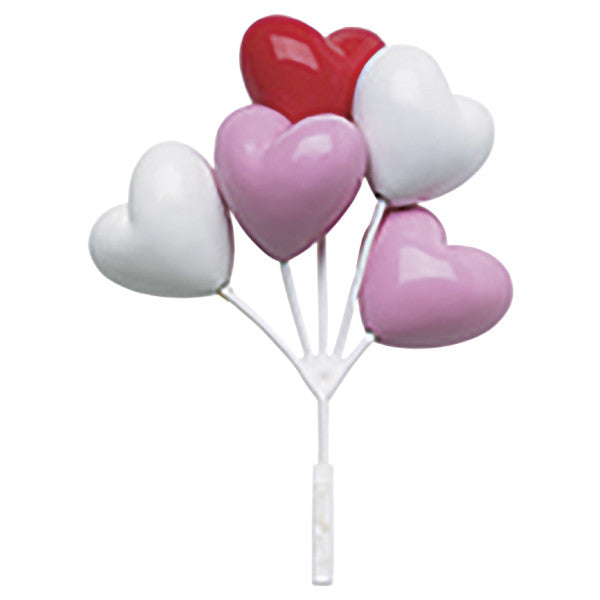 Red, White, Pink Heart Shaped Balloon Cluster DecoPics® - Sweet Life Cake Supply