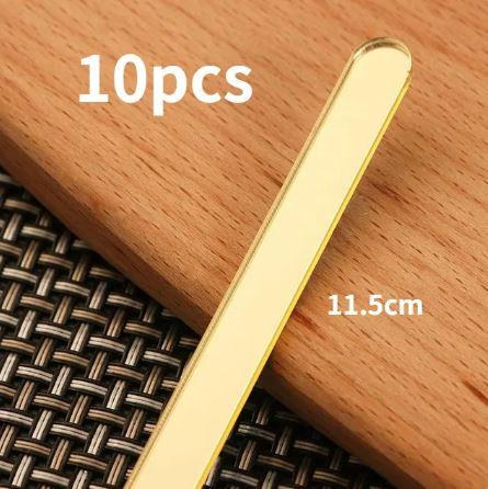 Gold Acrylic Popsicle Sticks 10pk - Sweet Life Cake Supply