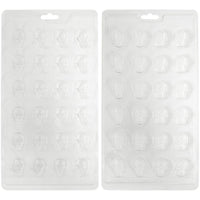 Wilton Halloween Mini Skull-Shaped Plastic Candy Mold, 24-Cavity - Sweet Life Cake Supply