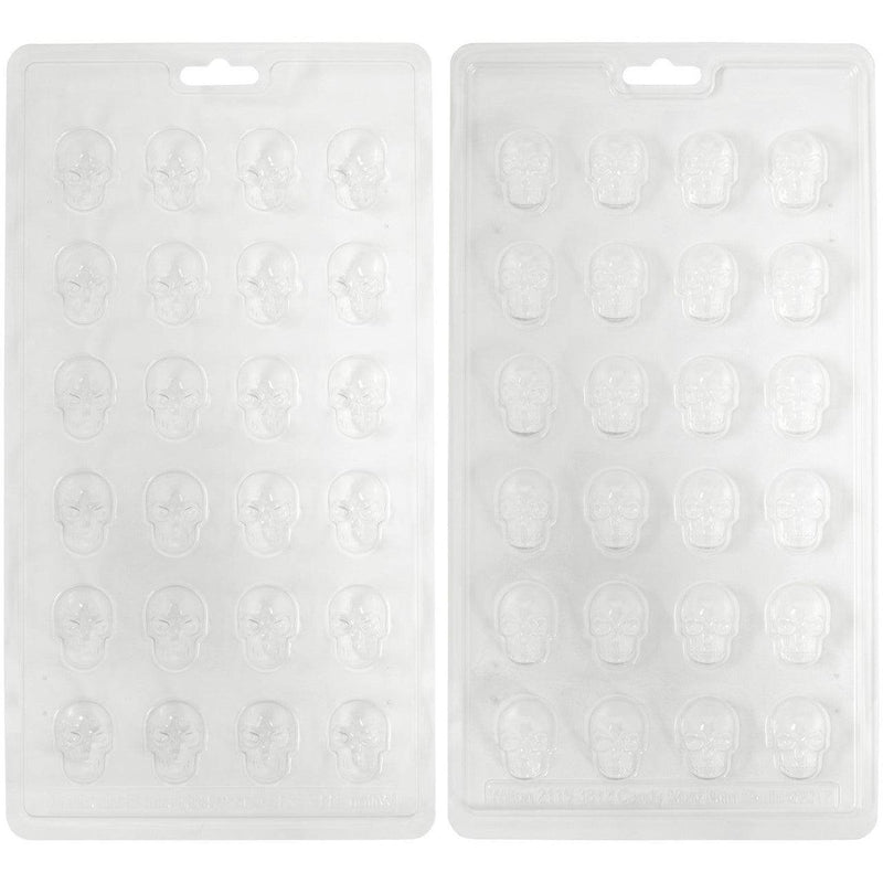 Wilton Halloween Mini Skull-Shaped Plastic Candy Mold, 24-Cavity