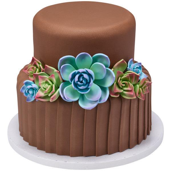 Green Succulents Gum Paste Flowers Medium* - Sweet Life Cake Supply