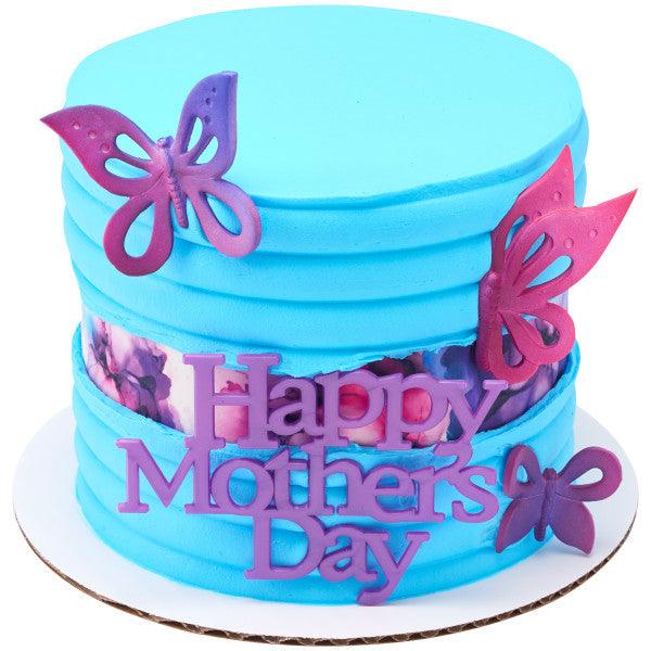 Happy Mother's Day Script Layon Cake Topper 1pcs - Sweet Life Cake Supply