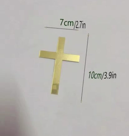 Acrylic Gold Small Plain Cross
