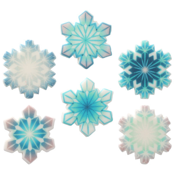 Snowflakes 6 Pcs Sweet Décor® Edible Decorations