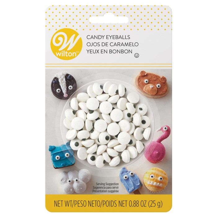 Wilton Edible Black and White Candy Eyeball Sprinkles, 0.88 oz. - Sweet Life Cake Supply