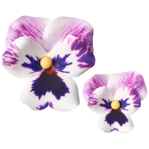 Gum Paste Flowers Purple Pansies*