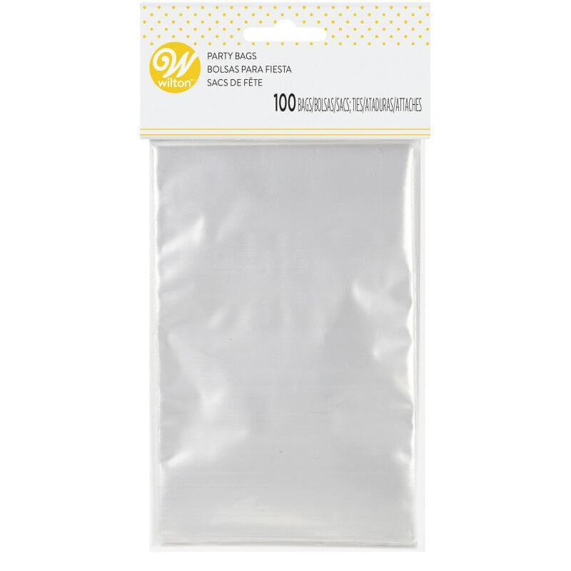 Wilton 4"x6" Clear Treat Bags with Ties 100ct* - Sweet Life Cake Supply
