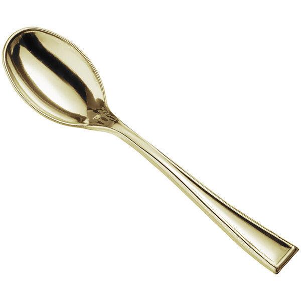 Visions 4" Gold Plastic Tasting Spoon 12pcs - Sweet Life Cake Supply
