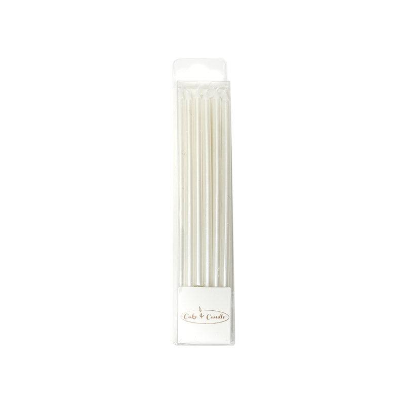 Pearlized White Metallic Candles - Sweet Life Cake Supply
