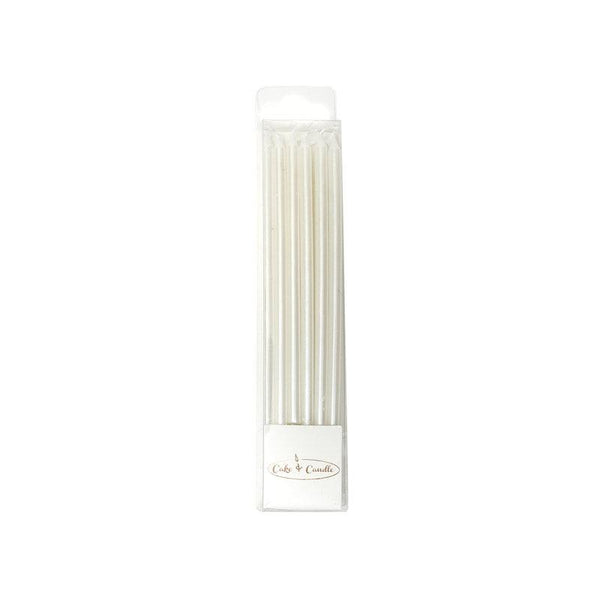 Pearlized White Metallic Candles - Sweet Life Cake Supply