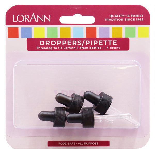 Dropper, Small Threaded (for 1 dram bottles) 4 pack - Sweet Life Cake Supply