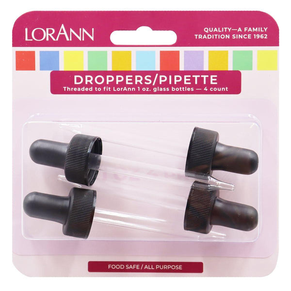 Dropper, 1 oz. Threaded (for glass bottles) 4 pack - Sweet Life Cake Supply
