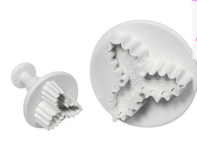 PME FOLIAGE PLUNGER CUTTERS - VEINED THREE LEAF HOLLY* - Sweet Life Cake Supply