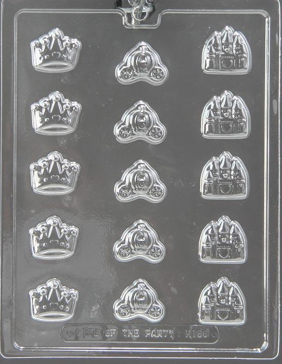 Chocolate Mold Mini Princess Crown, Coach and Castle - Sweet Life Cake Supply