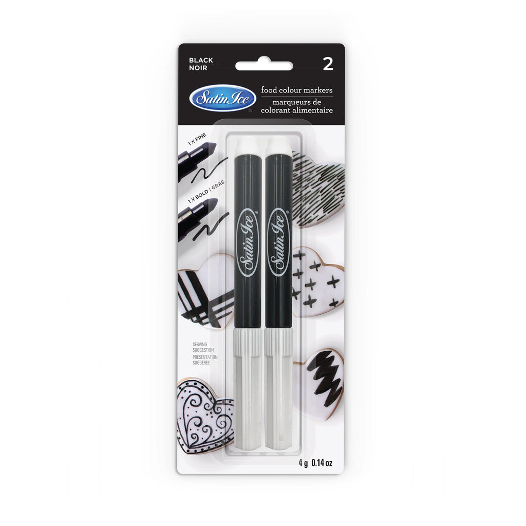 Satin Ice Black Markers Set - Sweet Life Cake Supply