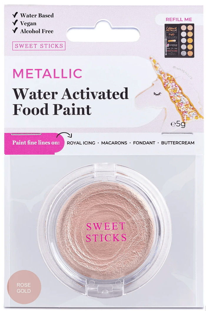 Sweet Sticks Water Activated Rose Gold Food Paint - Sweet Life Cake Supply