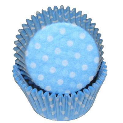 Light Blue Dot Standard Cupcake Liners 30 Count *BOGO* - Sweet Life Cake Supply