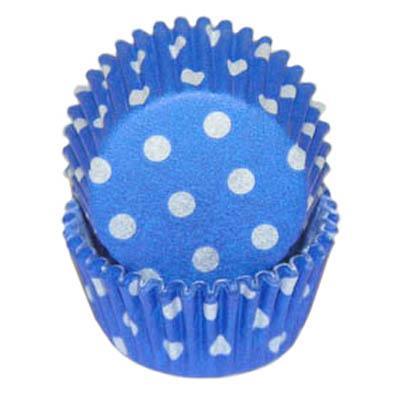 MINI Blue Polka Dot Cupcake Liners 100 Count *BOGO* - Sweet Life Cake Supply