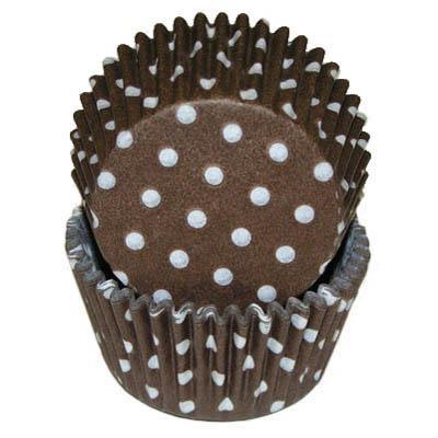Brown Polka Dot Standard Cupcake Liners 25 Count *BOGO* - Sweet Life Cake Supply