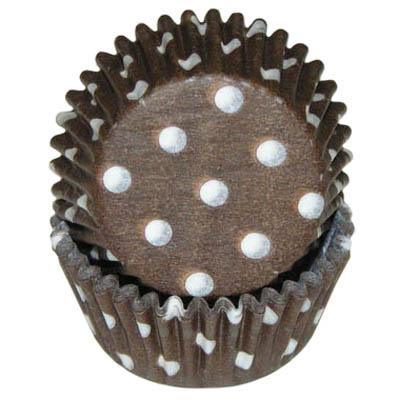 MINI Brown Polka Dot Cupcake Liners 100 Count *BOGO* - Sweet Life Cake Supply
