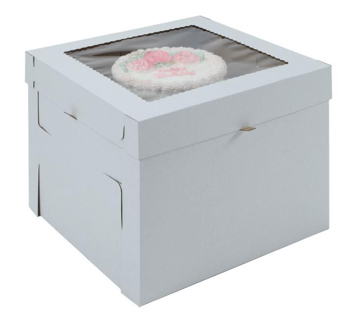 14" x 14" x 8" Corrugated Cake Box - Sweet Life Cake Supply