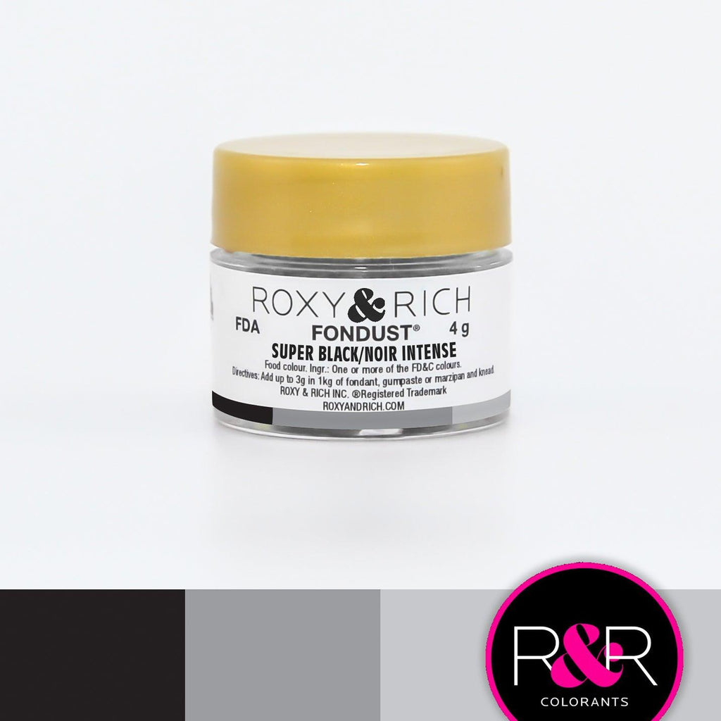 Super Black Fondust 4g - Sweet Life Cake Supply