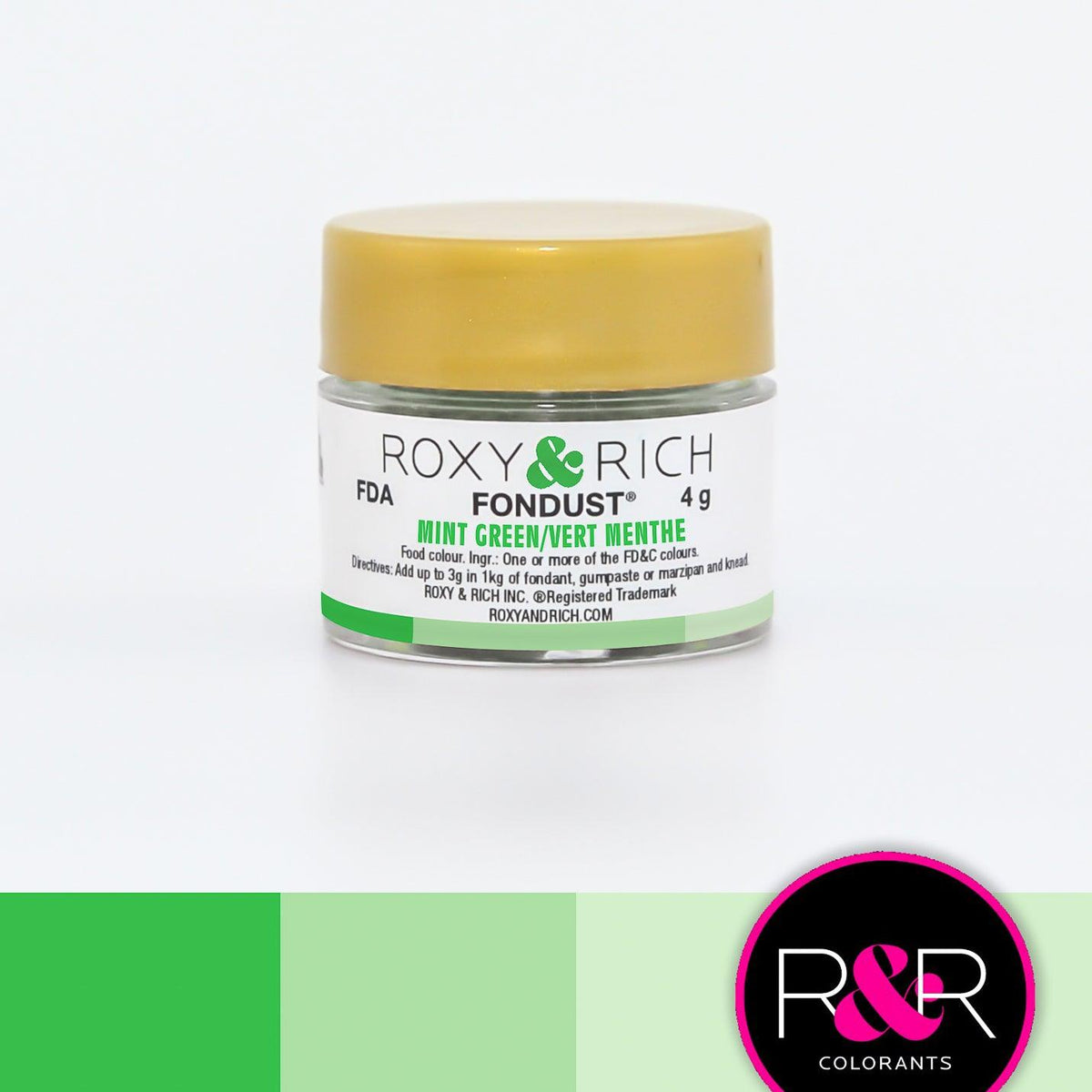 Mint Green Fondust 4g - Sweet Life Cake Supply