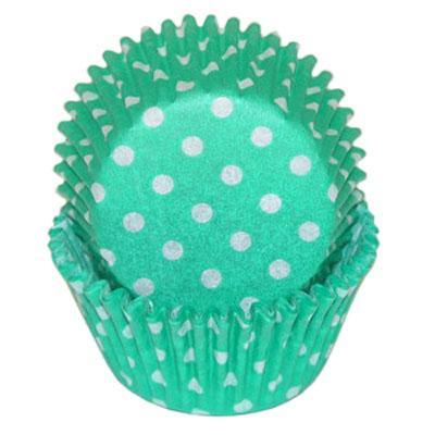 Green Polka Dot Standard Cupcake Liners 25 Count *BOGO* - Sweet Life Cake Supply