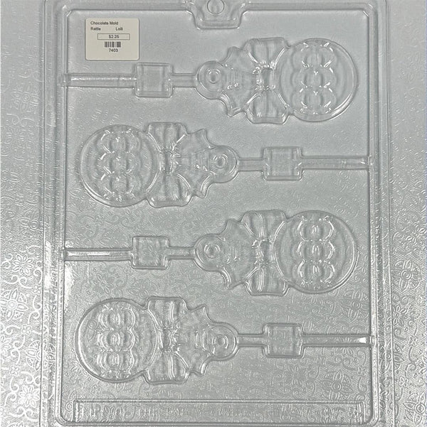 Chocolate Lollipop Mold Baby Rattle - Sweet Life Cake Supply