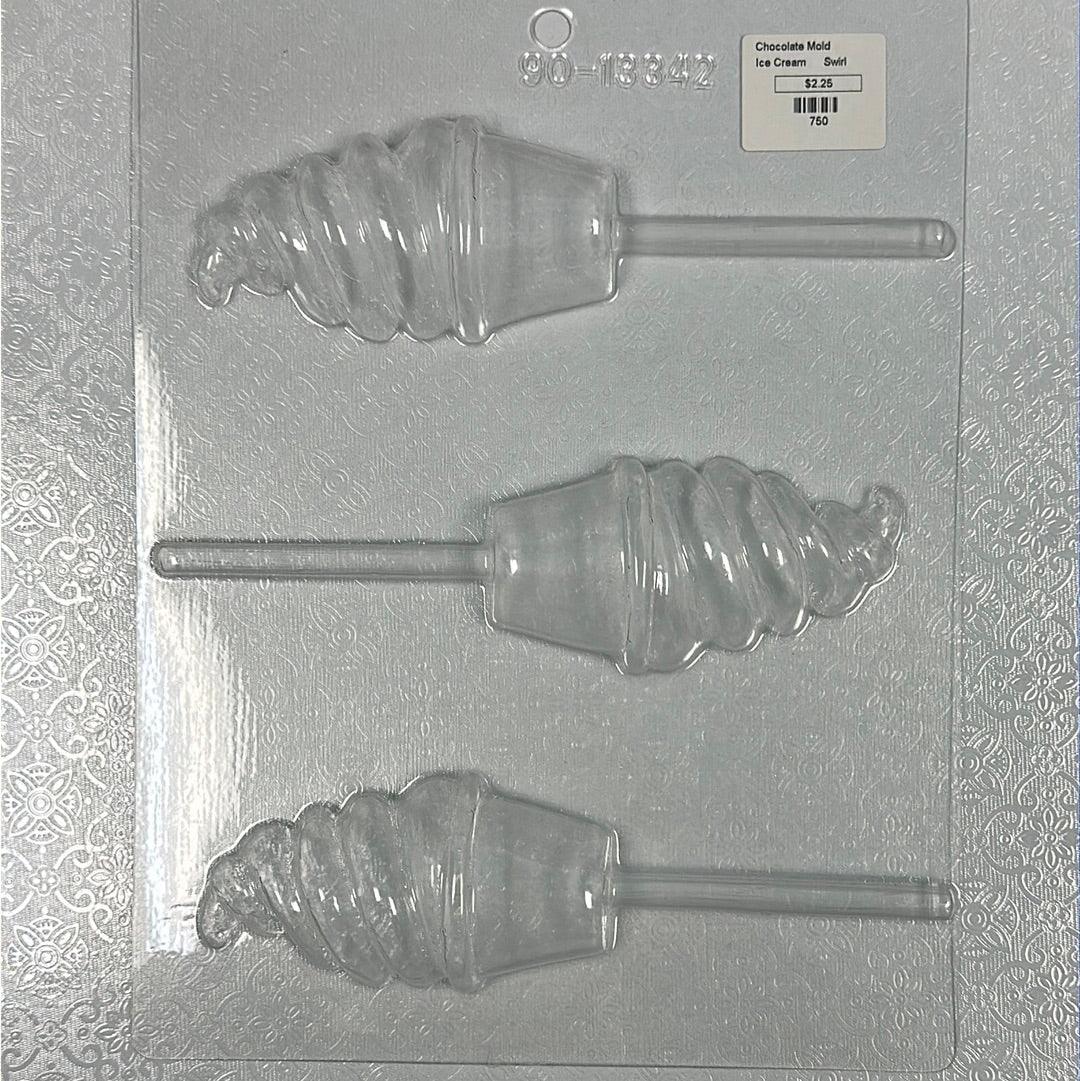 Chocolate Lollipop Mold Ice Cream Swirl - Sweet Life Cake Supply