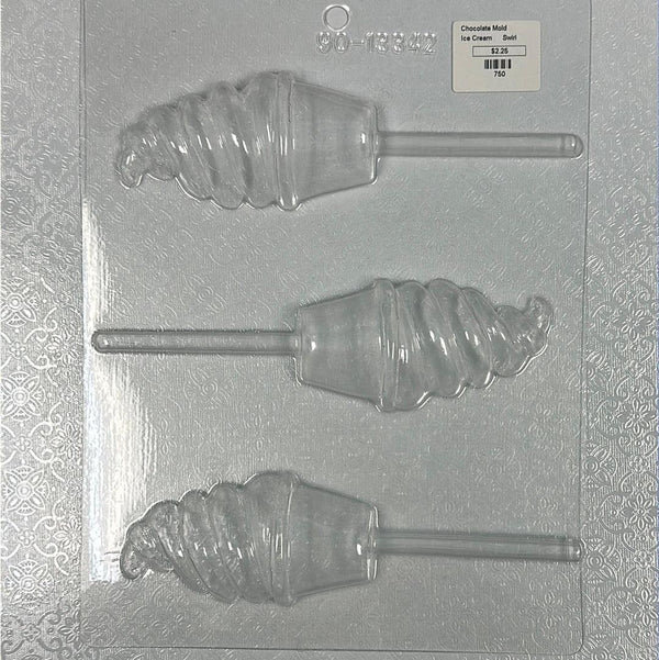 Chocolate Lollipop Mold Ice Cream Swirl - Sweet Life Cake Supply