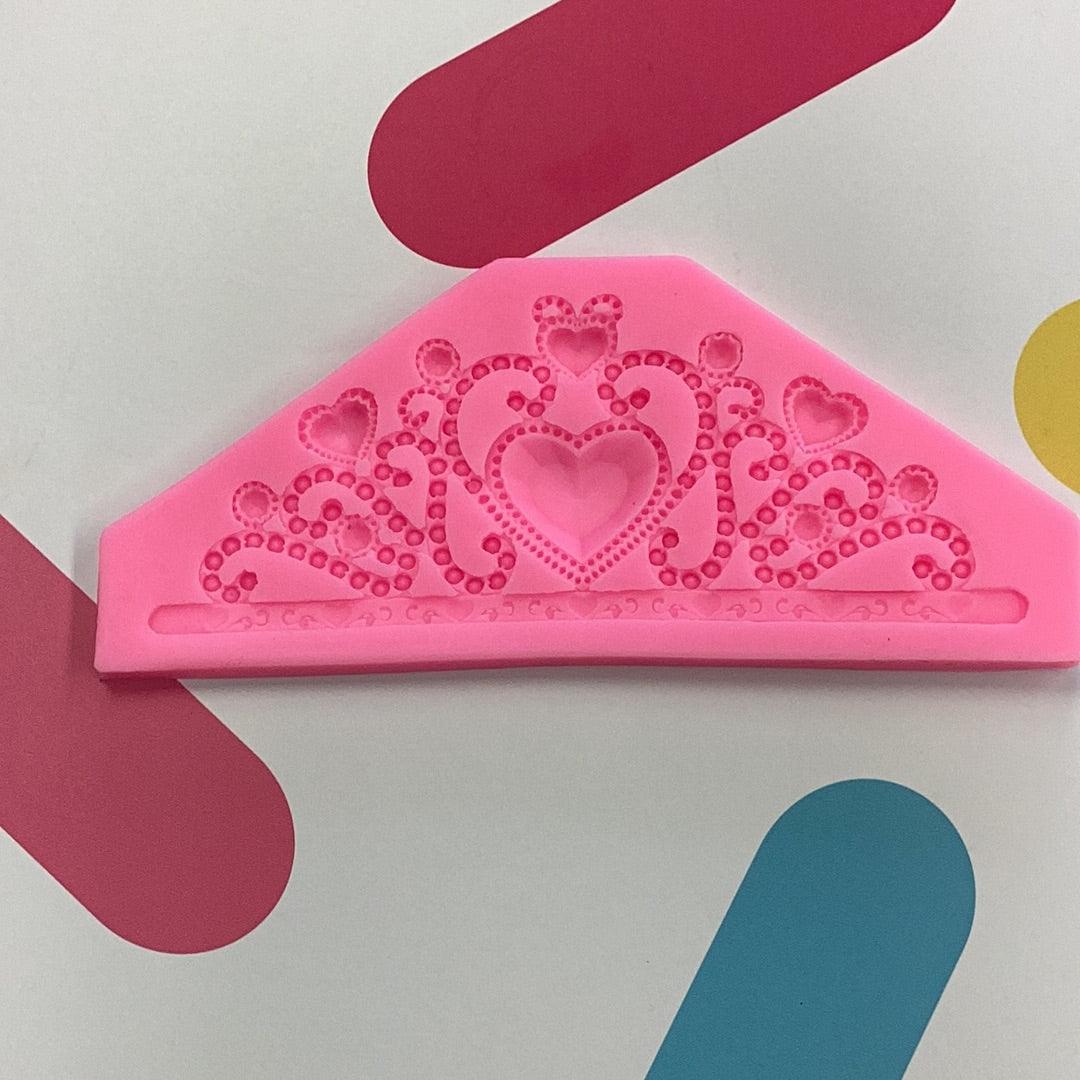 Silicone Mold Tiara with Hearts 7" * - Sweet Life Cake Supply