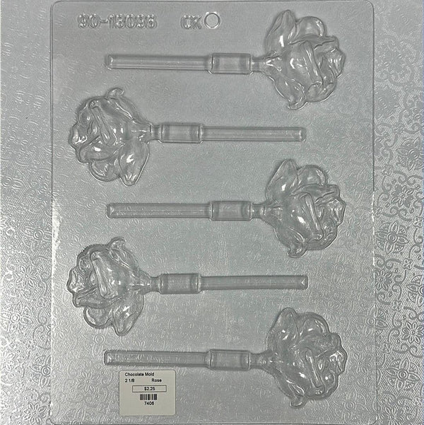 Chocolate Lollipop Mold Open Rose - Sweet Life Cake Supply