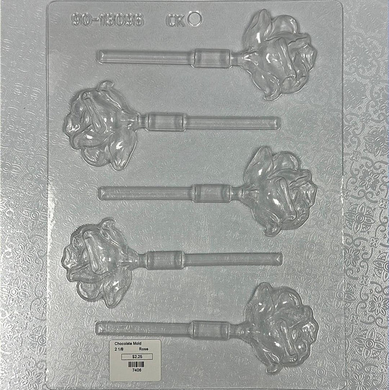 Chocolate Lollipop Mold Open Rose