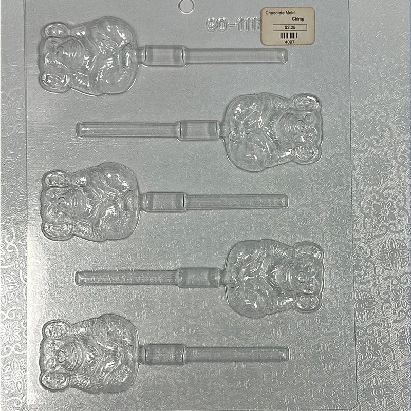 Chocolate Lollipop Mold Chimpanzee