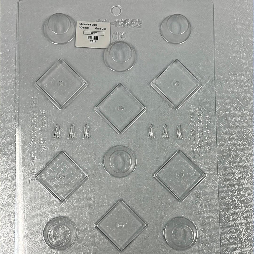 Chocolate Mold Small 3D Grad Cap - Sweet Life Cake Supply
