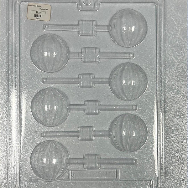 Chocolate Lollipop Mold Basketball - Sweet Life Cake Supply