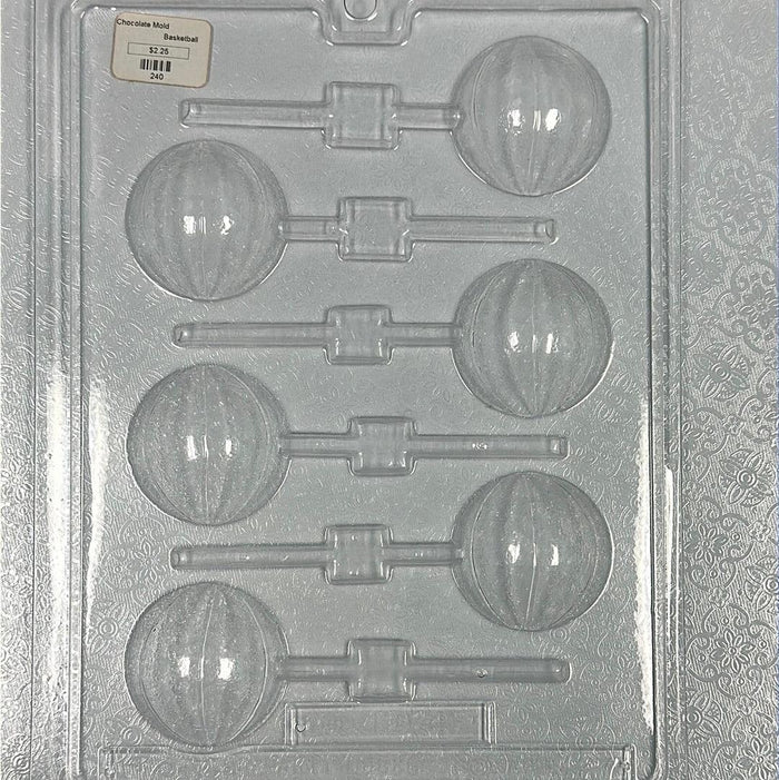 Chocolate Lollipop Mold Basketball - Sweet Life Cake Supply