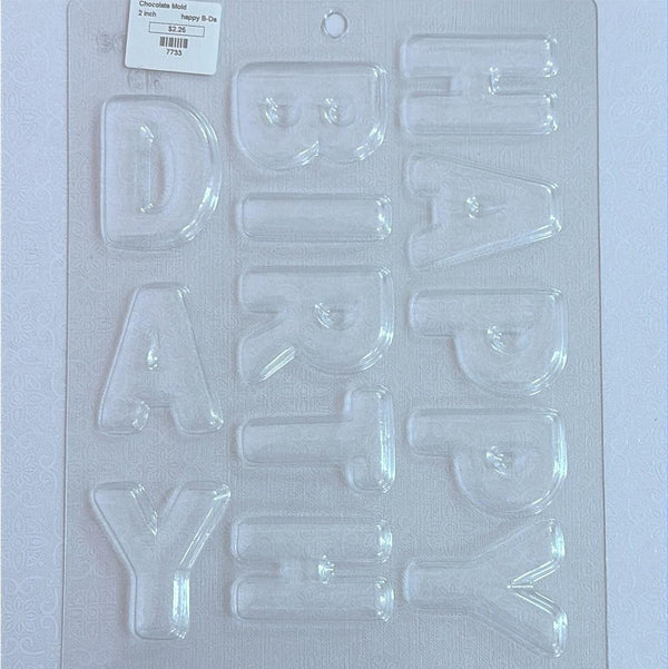 Chocolate Mold HBD Letters - Sweet Life Cake Supply
