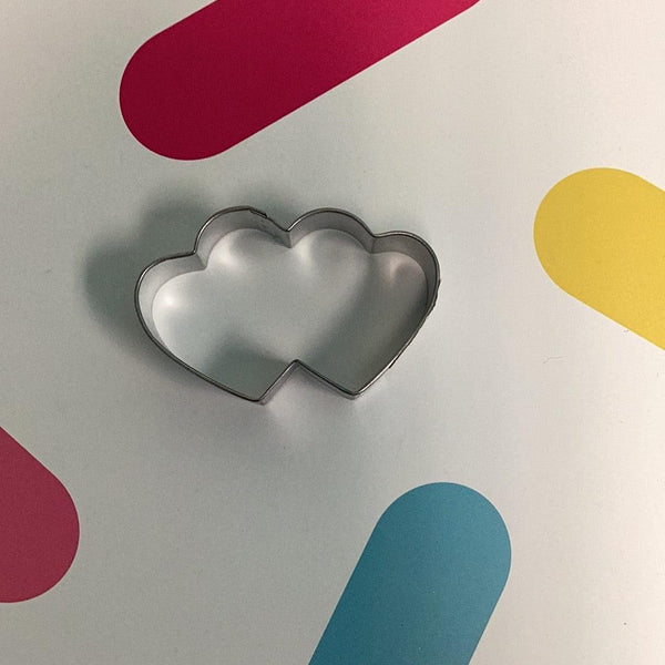 Cookie Cutter Double Heart 3.5" - Sweet Life Cake Supply