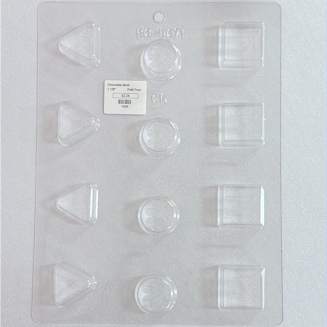 Chocolate Mold Petit Four Triangle, Circle, Square - Sweet Life Cake Supply