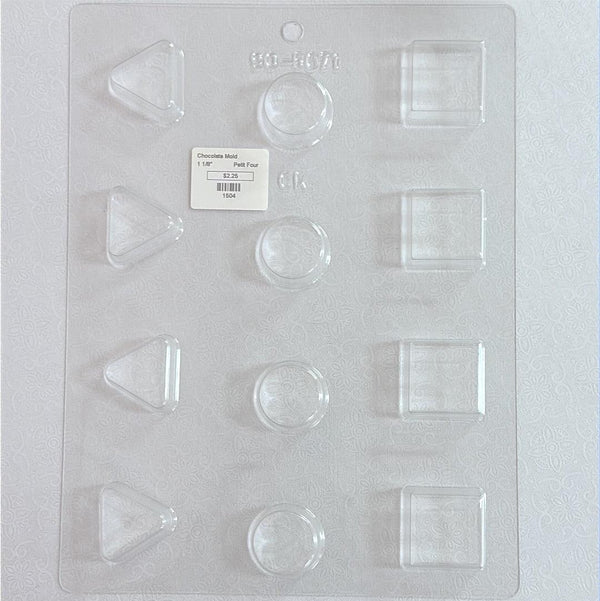Chocolate Mold Petit Four Triangle, Circle, Square - Sweet Life Cake Supply