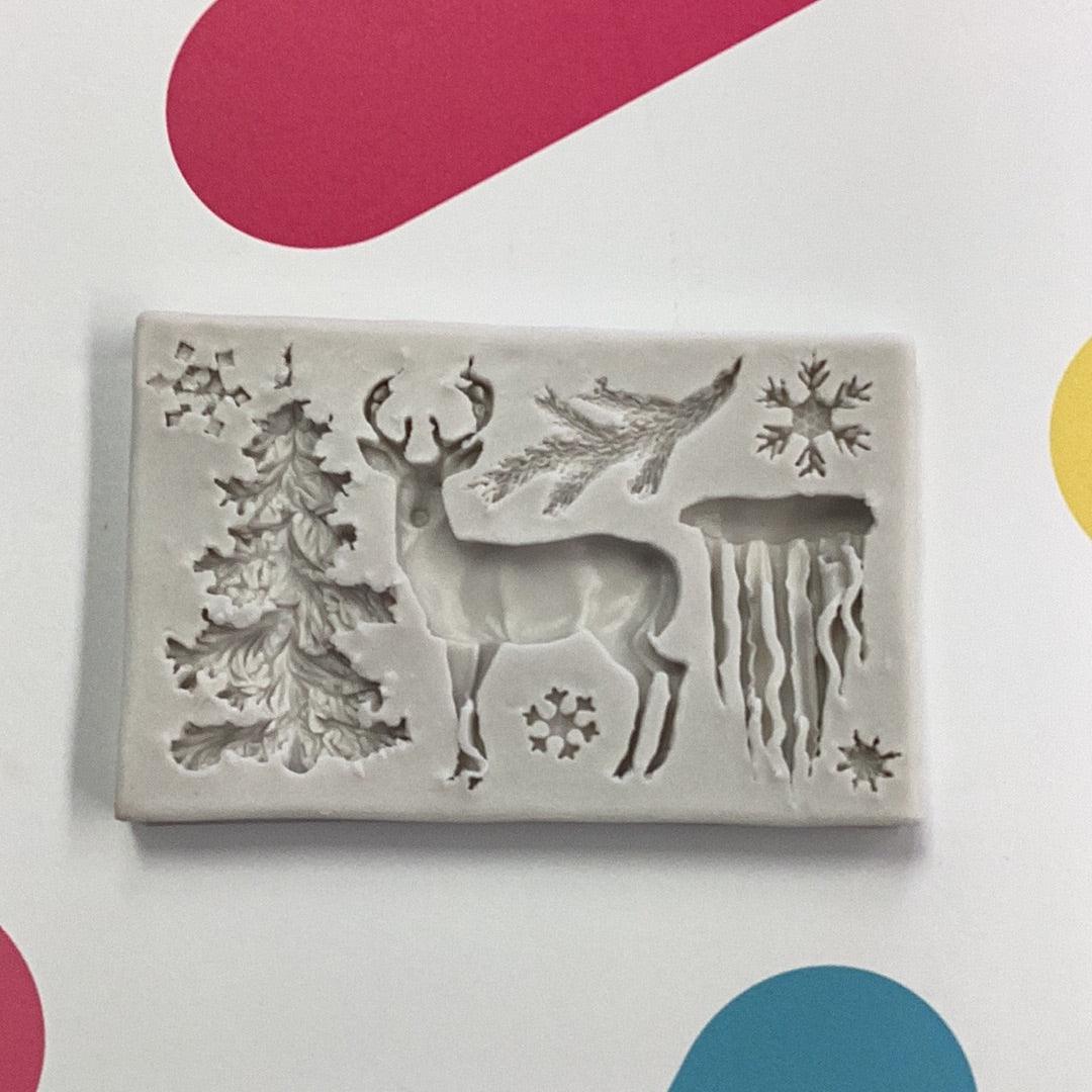 Silicone Mold Elk/Tree Assorted 8pcs* - Sweet Life Cake Supply
