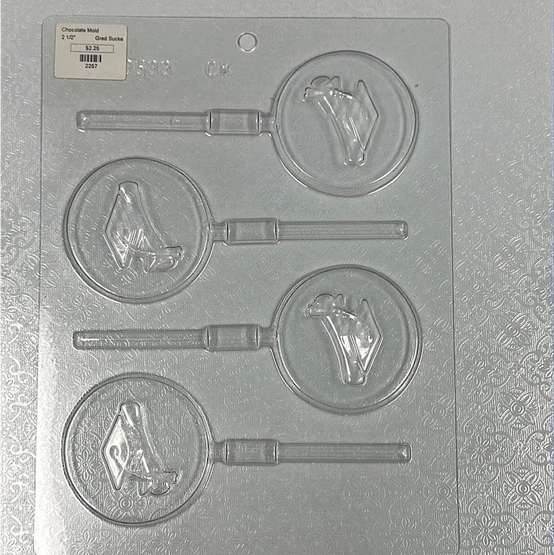 Chocolate Lollipop Mold Grad Cap - Sweet Life Cake Supply