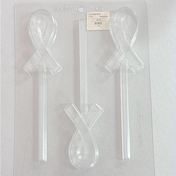 Chocolate Lollipop Mold Awareness Ribbon - Sweet Life Cake Supply